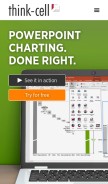 How think-cell.com looks like on a mobile device such as an iPhone.