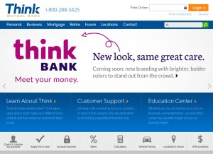 How thinkbank.com looks like on a tablet such as an iPad.