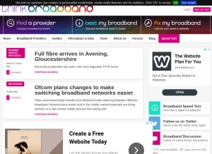 How thinkbroadband.com looks like on a tablet such as an iPad.