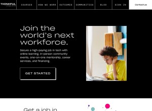 How thinkful.com looks like on a tablet such as an iPad.