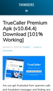 How thinkkers.com looks like on a mobile device such as an iPhone.