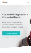 How thinkrelay.com looks like on a mobile device such as an iPhone.