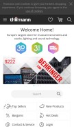 How thomannmusic.com looks like on a mobile device such as an iPhone.