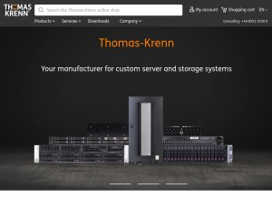 How thomas-krenn.com looks like on a tablet such as an iPad.