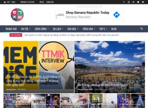 How thongtinhanquoc.com looks like on a tablet such as an iPad.