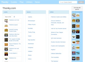How thonky.com looks like on a tablet such as an iPad.
