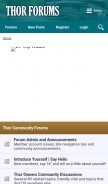 How thorforums.com looks like on a mobile device such as an iPhone.