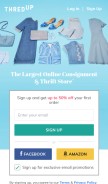 How thredup.com looks like on a mobile device such as an iPhone.