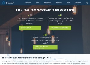 How threedeepmarketing.com looks like on a tablet such as an iPad.