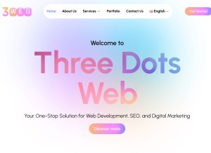 How threedotsweb.com looks like on a tablet such as an iPad.