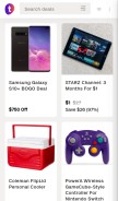How thrifter.com looks like on a mobile device such as an iPhone.