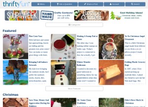 How thriftyfun.com looks like on a tablet such as an iPad.
