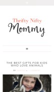 How thriftyniftymommy.com looks like on a mobile device such as an iPhone.