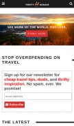 How thriftynomads.com looks like on a mobile device such as an iPhone.