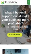 How thriveon.net looks like on a mobile device such as an iPhone.