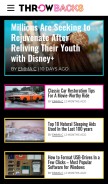 How throwbacks.com looks like on a mobile device such as an iPhone.