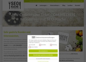 How thuecom-medien.de looks like on a tablet such as an iPad.