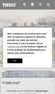 How thule.com looks like on a mobile device such as an iPhone.