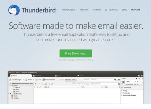 How thunderbird.net looks like on a tablet such as an iPad.