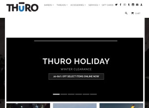 How thuroshop.com looks like on a tablet such as an iPad.