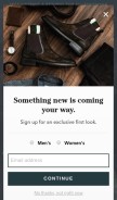 How thursdayboots.com looks like on a mobile device such as an iPhone.