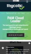 How thycotic.com looks like on a mobile device such as an iPhone.