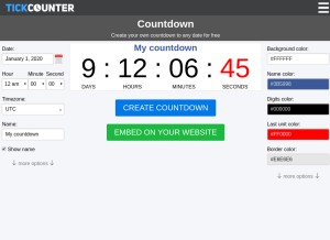 How tickcounter.com looks like on a tablet such as an iPad.