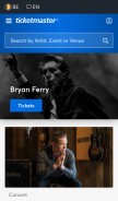 How ticketmaster.be looks like on a mobile device such as an iPhone.