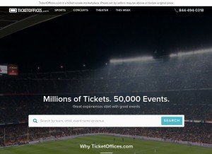 How ticketoffices.com looks like on a tablet such as an iPad.