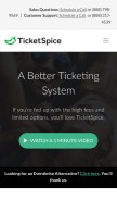 How ticketspice.com looks like on a mobile device such as an iPhone.