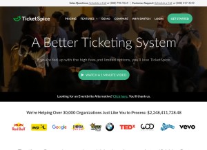 How ticketspice.com looks like on a tablet such as an iPad.