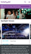 How ticketweb.uk looks like on a mobile device such as an iPhone.