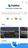 How tickpick.com looks like on a mobile device such as an iPhone.