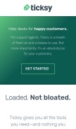 How ticksy.com looks like on a mobile device such as an iPhone.