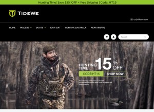How tidewe.com looks like on a tablet such as an iPad.