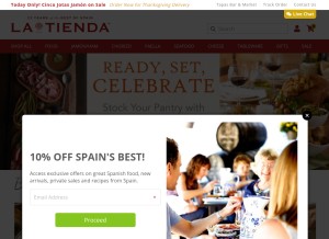 How tienda.com looks like on a tablet such as an iPad.