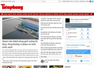How tienphong.vn looks like on a tablet such as an iPad.