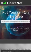 How tierra.net looks like on a mobile device such as an iPhone.