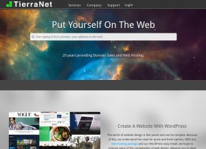 How tierra.net looks like on a tablet such as an iPad.