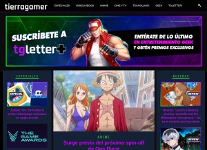 How tierragamer.com looks like on a tablet such as an iPad.