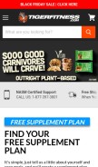 How tigerfitness.com looks like on a mobile device such as an iPhone.
