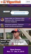 How tigernet.com looks like on a mobile device such as an iPhone.