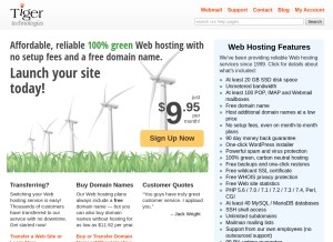 How tigertech.net looks like on a tablet such as an iPad.