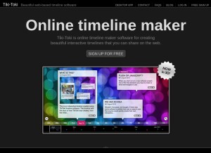 How tiki-toki.com looks like on a tablet such as an iPad.