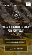 How tikkasandtakkoscatering.com looks like on a mobile device such as an iPhone.