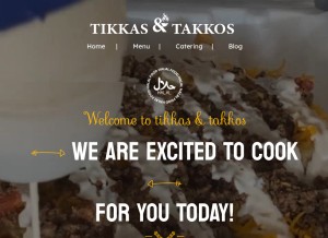 How tikkasandtakkoscatering.com looks like on a tablet such as an iPad.