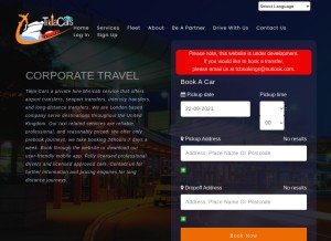 How tiklacars.com looks like on a tablet such as an iPad.