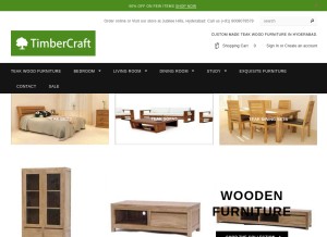 How timbercraft.in looks like on a tablet such as an iPad.