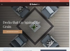 How timbertech.com looks like on a tablet such as an iPad.