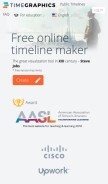 How time.graphics looks like on a mobile device such as an iPhone.